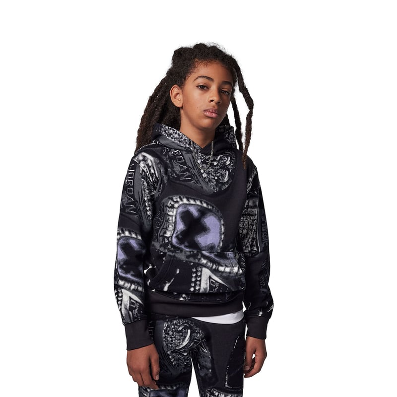 MVP Fleece AOP PO Hoodie "Black" Kids