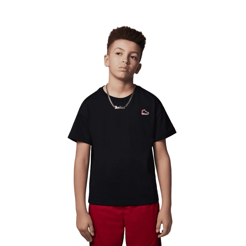 AJ1 Bred Patch Tee "Black" Kids