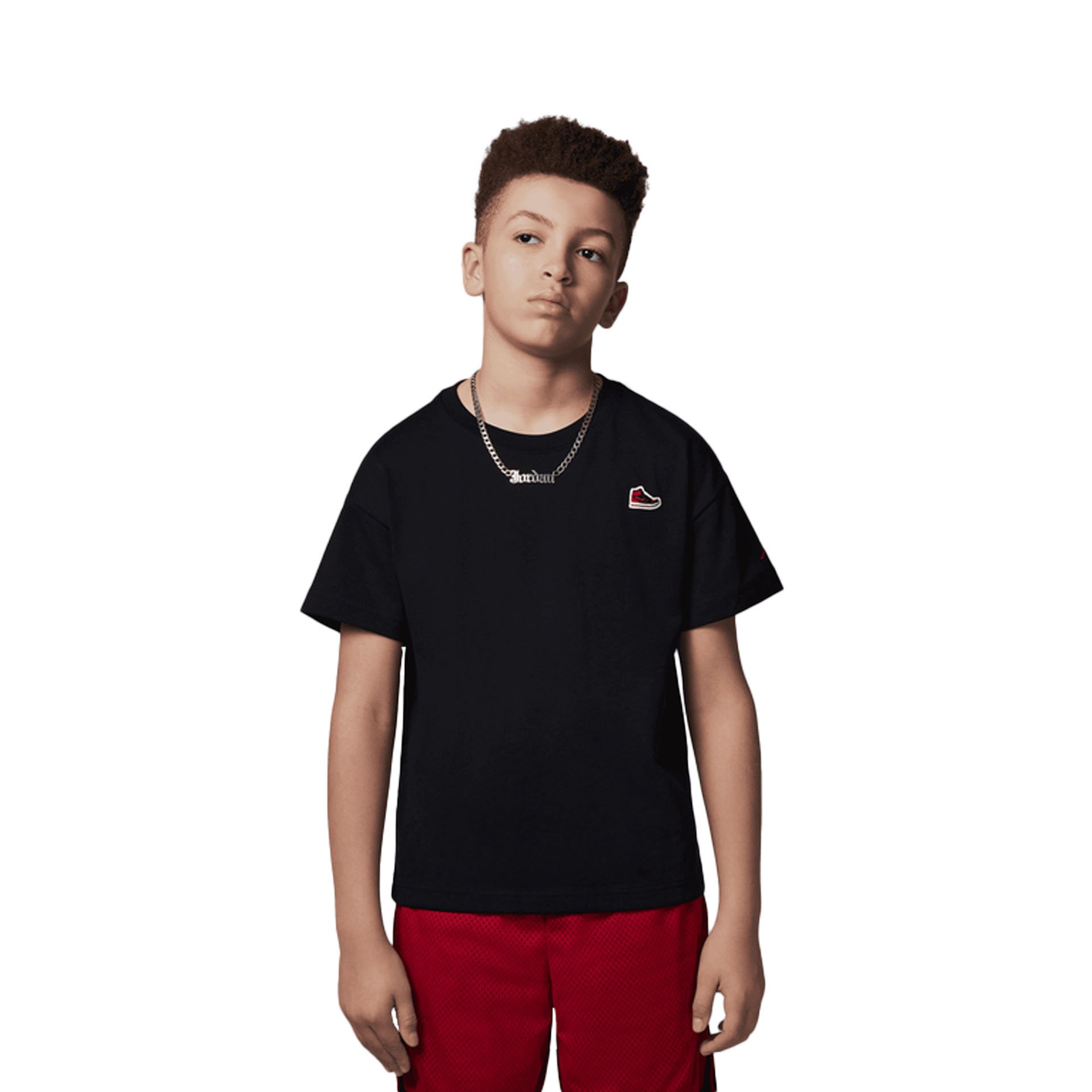 AJ1 Bred Patch Tee "Black" Kids