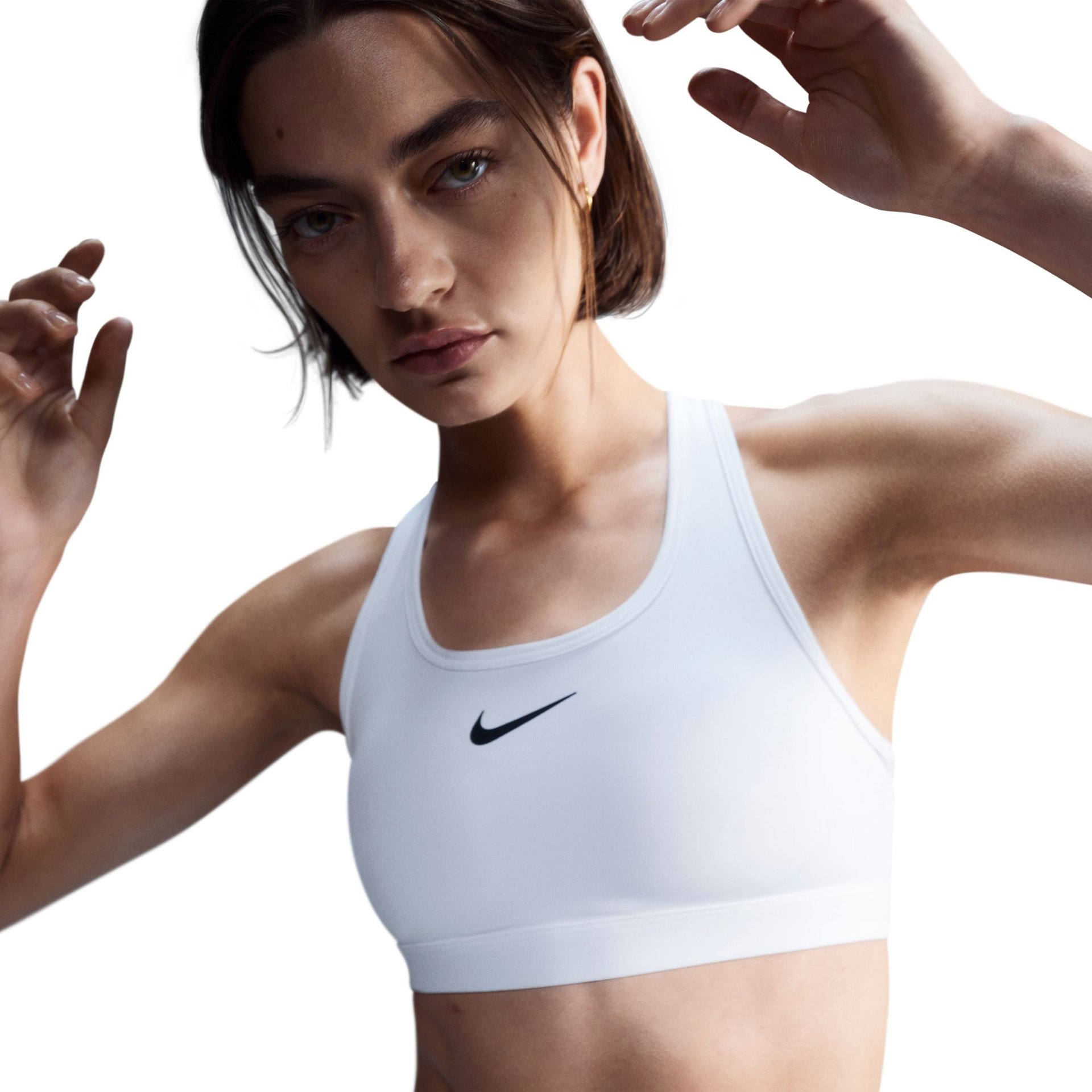 Swoosh Med Sport Bra "White"