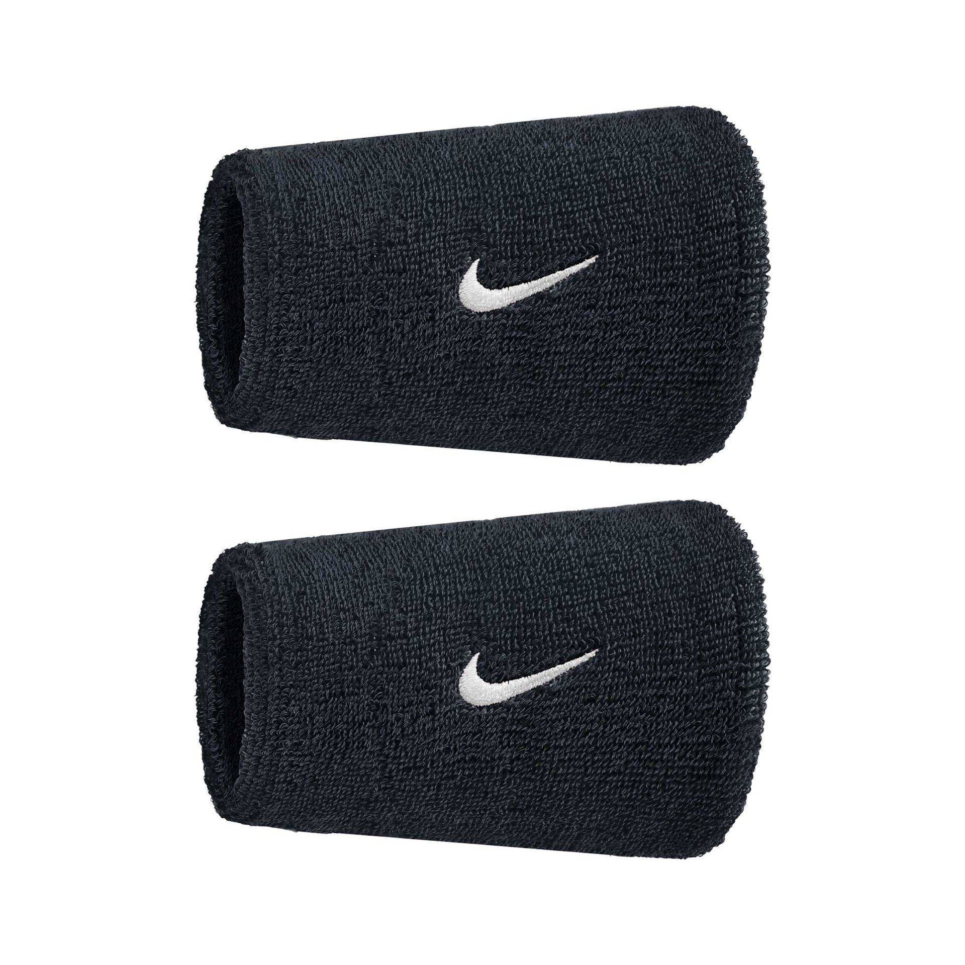 Swoosh Wristbands "Black White"