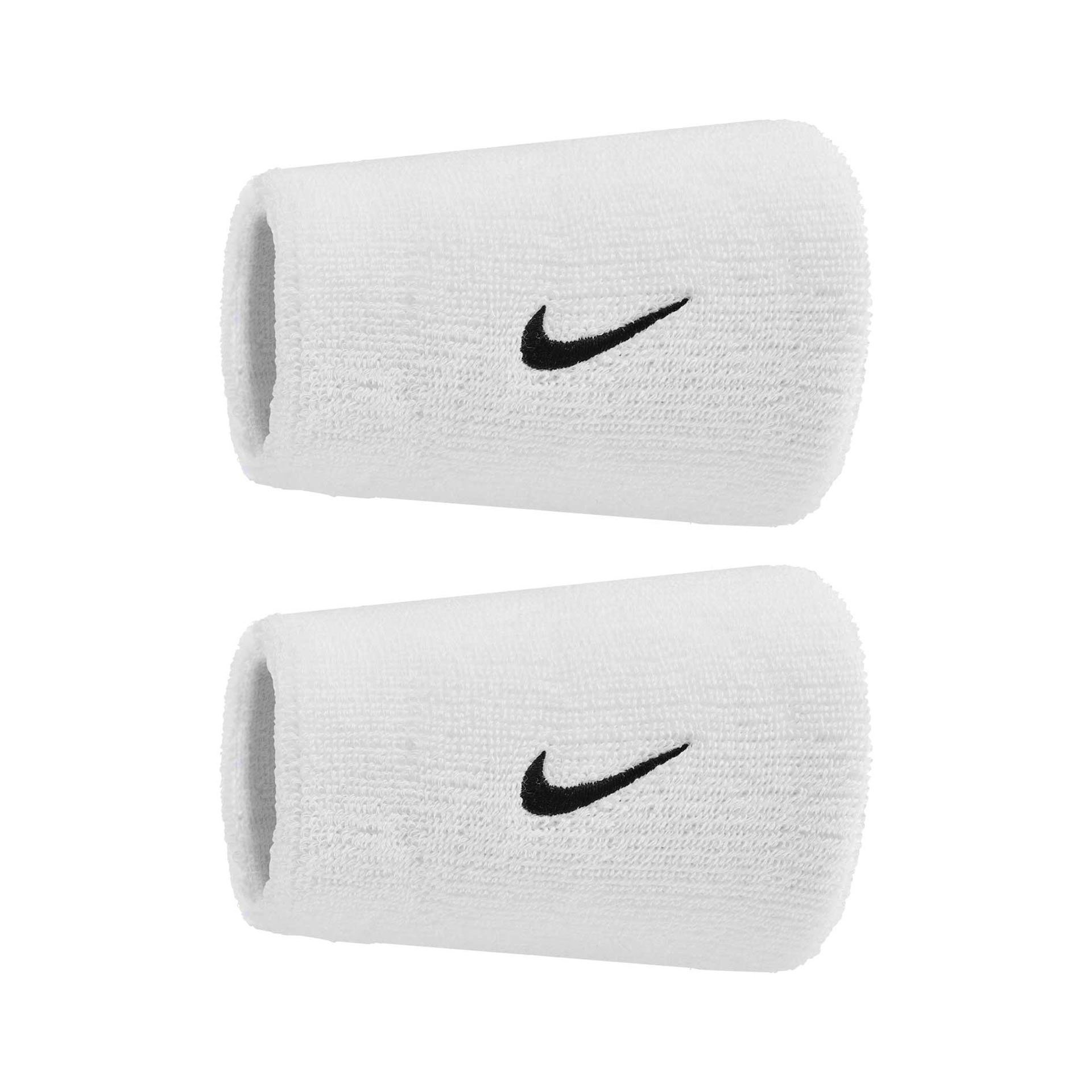 Swoosh Wristbands "White Black"